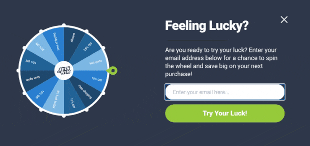 discount wheel popup demo - OptinMonster discount wheel popup demo
