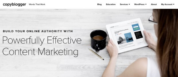 17 copyblogger - OptinMonster copyblogger's online above the fold design