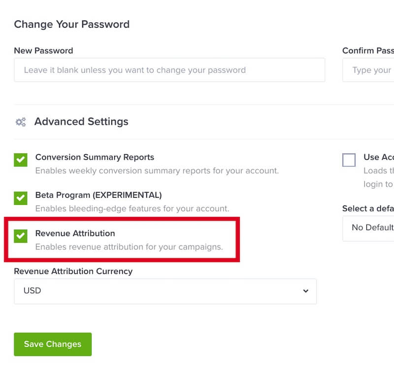 Enable Revenue Attribution for your account in OptinMonster. - OptinMonster Enable Revenue Attribution for your account in OptinMonster.