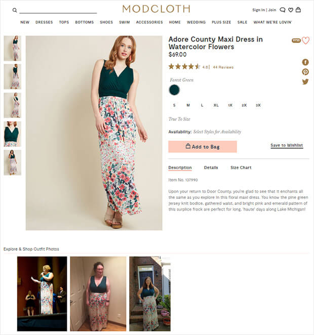 product-photos-ecommerce-optimization - OptinMonster optimizing ecommerce product pages with model and customer photos