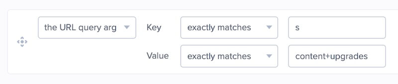 Search example using Query Argument Targeting in OptinMonster. - OptinMonster Search example using Query Argument Targeting in OptinMonster.