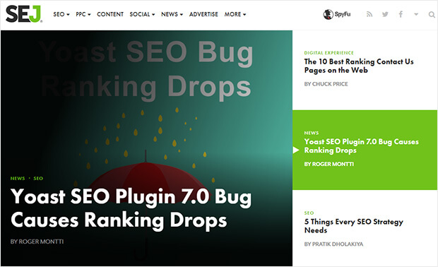 sej-above-the-fold - OptinMonster sej shows above the fold design for a content rich site