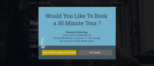 web ab testing example from logic inbound - OptinMonster web ab testing example from logic inbound