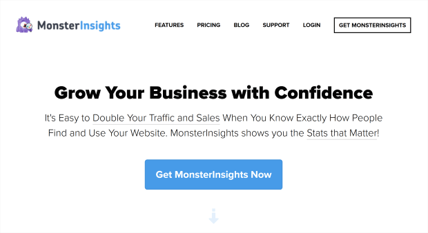7 MonsterInsights - OptinMonster minimal above the fold design - monsterinsights