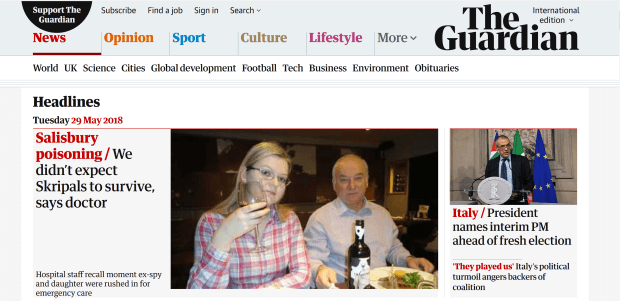 8 the guardian - OptinMonster newspaper - above the fold design