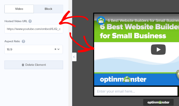 enter-hosted-video-url - OptinMonster enter hosted video url