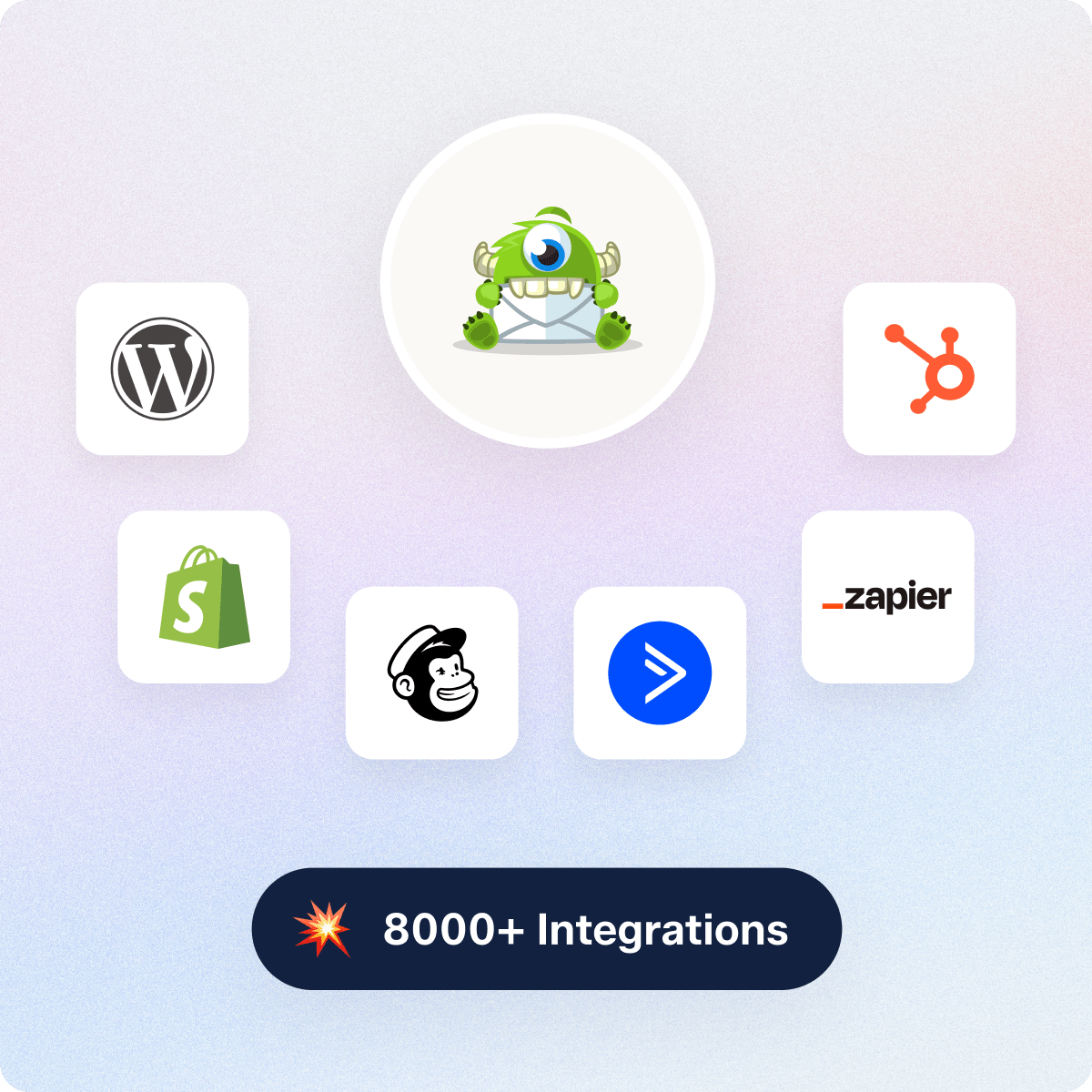 why-benefit-image6 - OptinMonster OptinMonster integrates with every major email marketing platform and CRM. And for those times when we don't already offer a native integration, you can use our Zapier, Uncanny Automator, Webhooks or even our public API to integrate your full marketing stack.
